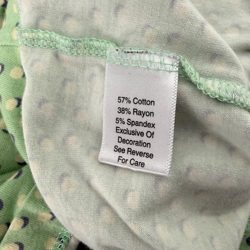 Vera Bradley Womens Pajama Set Green Polka Dot Tank Top Shorts Sz L Cotton Blend - Picture 4 of 8